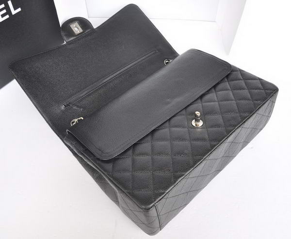 Hot Sell Chanel Maxi Classic Bag A36098 Black Original Caviar Leather Silver Hot Sell Chanel Maxi Classic Bag A36098 Black Original Caviar Leather Silver