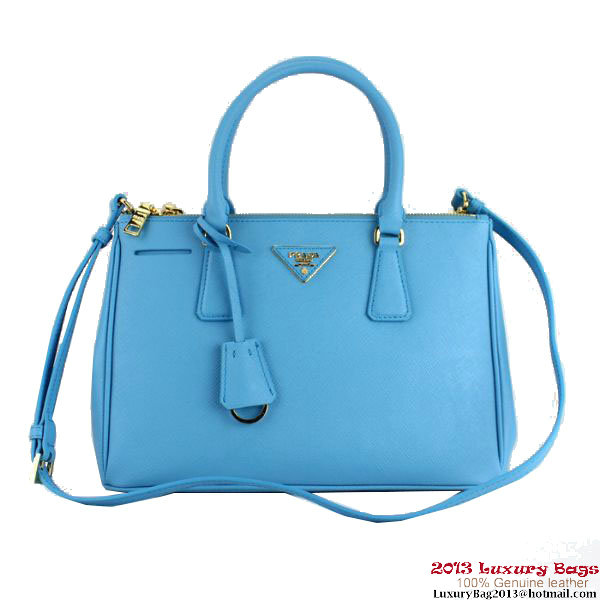 2013 Prada Saffiano Tote Bag 1801 SkyBlue