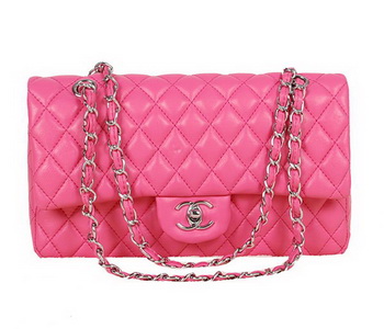Chanel 2.55 Series Bag Rose Sheepskin Leather 1112 Silver