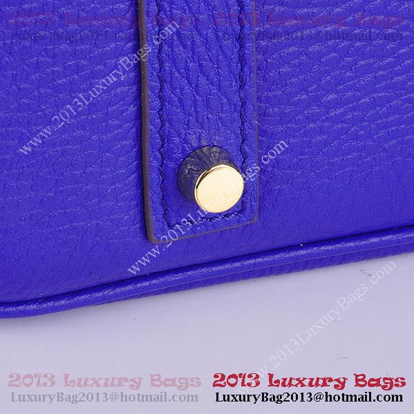 Hermes Birkin 30CM Tote Bag Blue Clemence Leather H6088 Gold