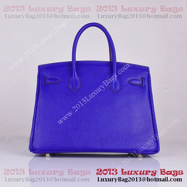 Hermes Birkin 30CM Tote Bag Blue Clemence Leather H6088 Gold