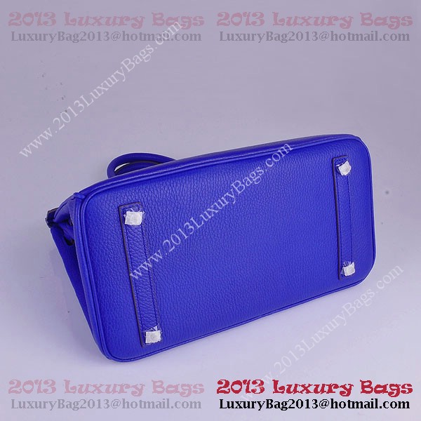 Hermes Birkin 30CM Tote Bag Blue Clemence Leather H6088 Silver Hermes Birkin 30CM Tote Bag Blue Clemence Leather H6088 Silver