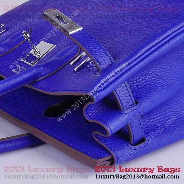 Hermes Birkin 30CM Tote Bag Blue Clemence Leather H6088 Silver Hermes Birkin 30CM Tote Bag Blue Clemence Leather H6088 Silver