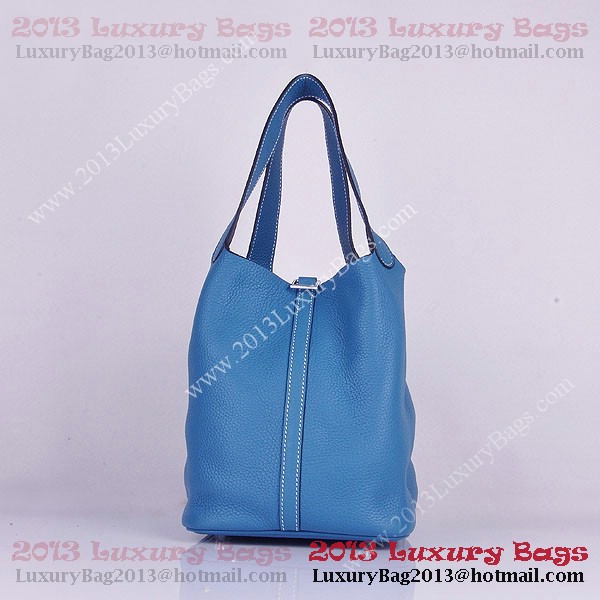 Hermes Picotin Lock MM Bag in Clemence Leather 8616 Blue
