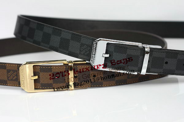 Louis Vuitton Damier Graphite Canvas Belt LV2063 Louis Vuitton Damier Graphite Canvas Belt LV2063
