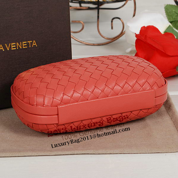 Bottega Veneta Intrecciato Sheepskin Impero Ayers Knot Clutch 11308 Light Red Bottega Veneta Intrecciato Sheepskin Impero Ayers Knot Clutch 11308 Light Red
