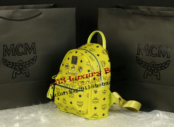 MCM Stark Backpack Medium in Calf Leather 8003 Lemon MCM Stark Backpack Medium in Calf Leather 8003 Lemon