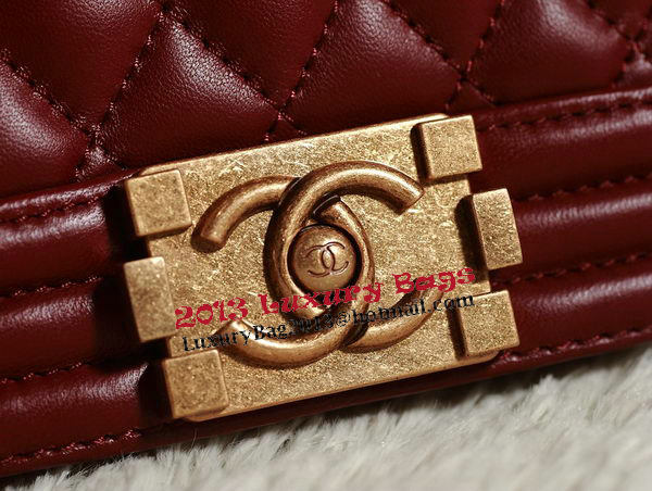 Chanel Boy Flap Shoulder Bag in Burgundy Original Leather Gold