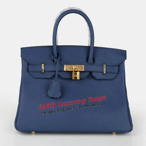 Hermes Birkin 30CM Tote Bag RoyalBlue Original Leather H30 Gold Hermes Birkin 30CM Tote Bag RoyalBlue Original Leather H30 Gold