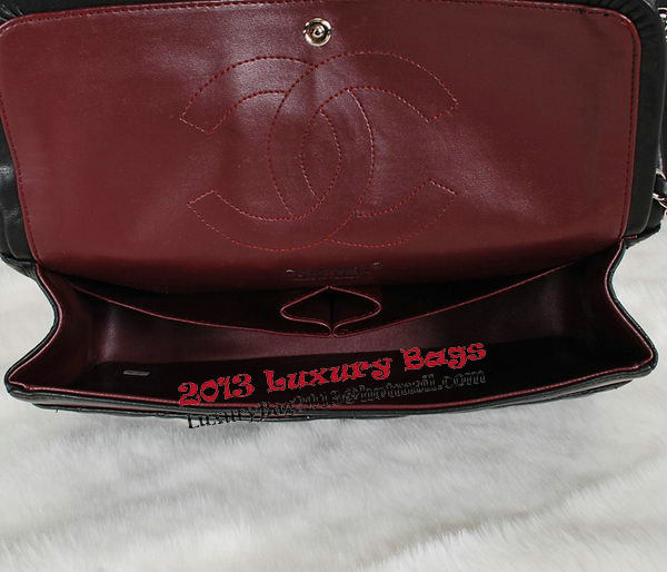 Chanel Classic Flap Bag Black Original Sheepskin Leather A1118 Silver Chanel Classic Flap Bag Black Original Sheepskin Leather A1118 Silver