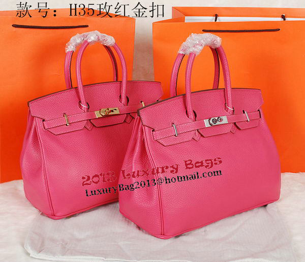 Hermes Birkin 35CM Tote Bag Rose Original Grainy Leather H35 Silver Hermes Birkin 35CM Tote Bag Rose Original Grainy Leather H35 Silver