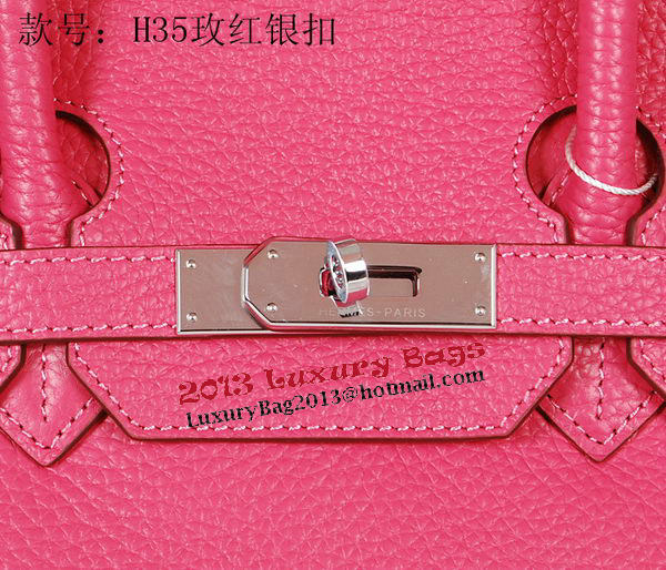 Hermes Birkin 35CM Tote Bag Rose Original Grainy Leather H35 Silver Hermes Birkin 35CM Tote Bag Rose Original Grainy Leather H35 Silver