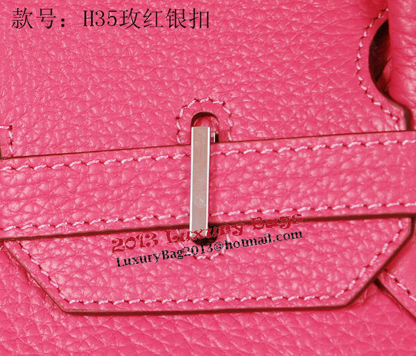 Hermes Birkin 35CM Tote Bag Rose Original Grainy Leather H35 Silver Hermes Birkin 35CM Tote Bag Rose Original Grainy Leather H35 Silver