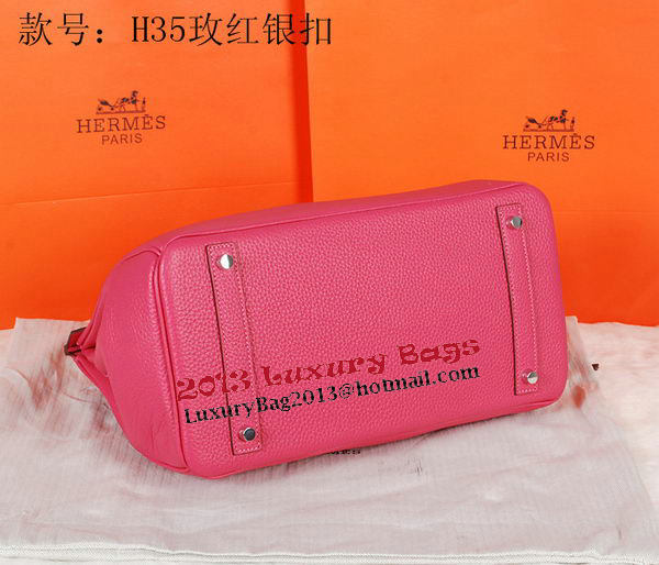 Hermes Birkin 35CM Tote Bag Rose Original Grainy Leather H35 Silver Hermes Birkin 35CM Tote Bag Rose Original Grainy Leather H35 Silver