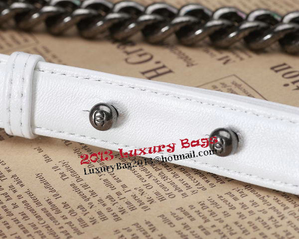 Chanel Boy Flap Shoulder Bag White Original Calfskin Leather CHA67086 Silver Chanel Boy Flap Shoulder Bag White Original Calfskin Leather CHA67086 Silver