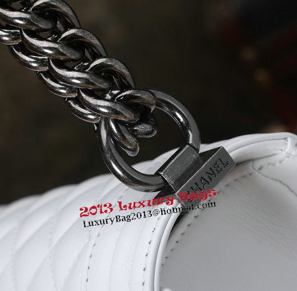 Chanel Boy Flap Shoulder Bag White Original Calfskin Leather CHA67086 Silver Chanel Boy Flap Shoulder Bag White Original Calfskin Leather CHA67086 Silver