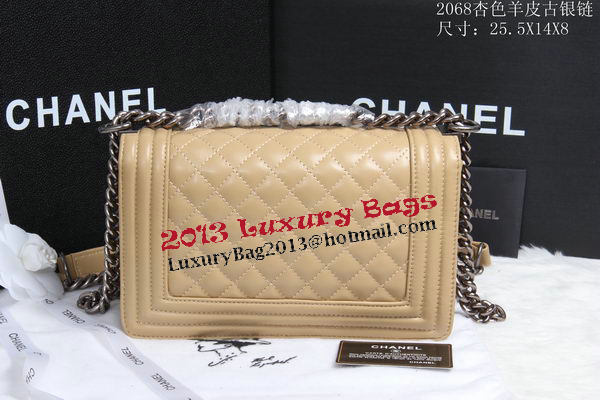 Boy Chanel Flap Shoulder Bag Sheepskin Leather CHA2068 Apricot Boy Chanel Flap Shoulder Bag Sheepskin Leather CHA2068 Apricot