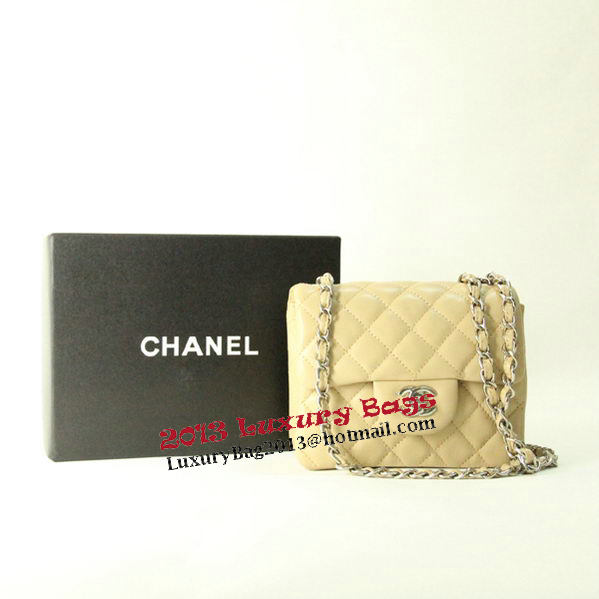 Chanel mini Classic Flap Bag Apricot Leather 1115 Silver Chain Chanel mini Classic Flap Bag Apricot Leather 1115 Silver Chain