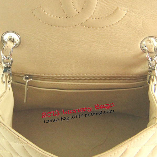 Chanel mini Classic Flap Bag Apricot Leather 1115 Silver Chain Chanel mini Classic Flap Bag Apricot Leather 1115 Silver Chain