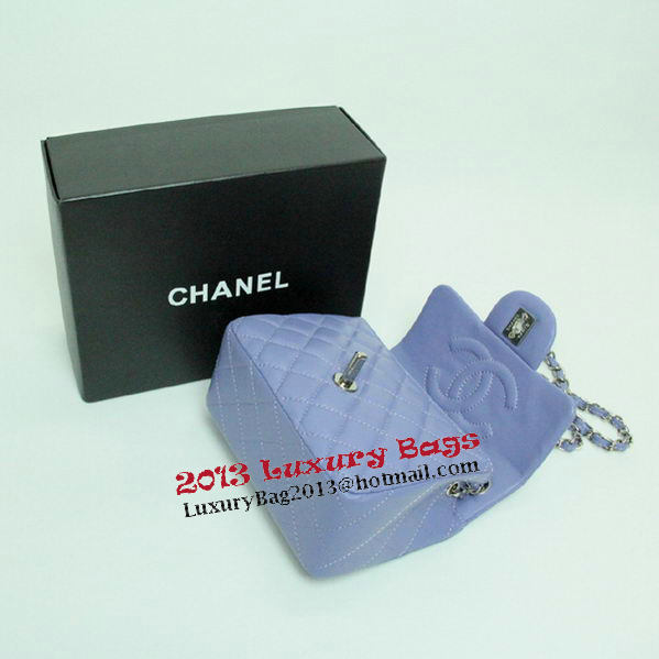 Chanel mini Classic Flap Bag Lavender Leather 1115 Silver Chain Chanel mini Classic Flap Bag Lavender Leather 1115 Silver Chain