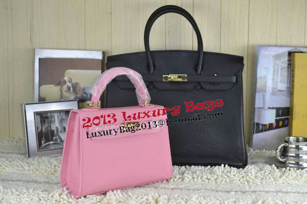Hermes Kelly 22cm Tote Bag Calfskin Leather Pink
