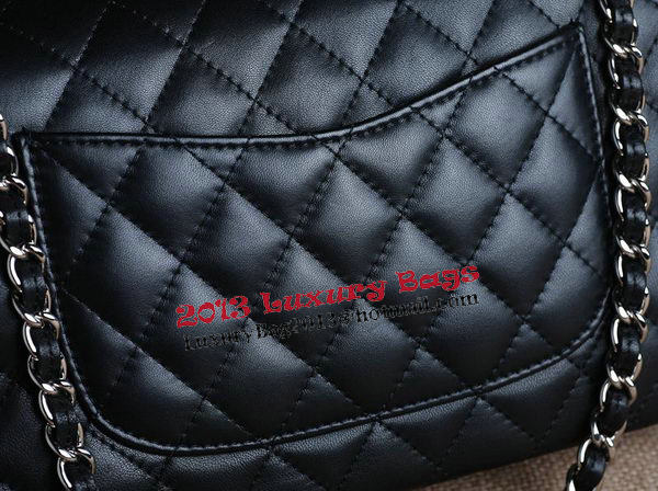 Chanel 2.55 Series Bag Original Black Sheepskin CHA1112 Silver Chanel 2.55 Series Bag Original Black Sheepskin CHA1112 Silver