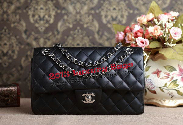 Chanel 2.55 Series Bag Original Black Sheepskin CHA1112 Silver Chanel 2.55 Series Bag Original Black Sheepskin CHA1112 Silver