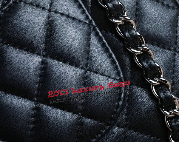 Chanel 2.55 Series Bag Original Black Sheepskin CHA1112 Silver Chanel 2.55 Series Bag Original Black Sheepskin CHA1112 Silver