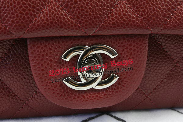 Chanel Classic MINI Flap Bag Burgundy Cannage Pattern CF1119 Silver Chanel Classic MINI Flap Bag Burgundy Cannage Pattern CF1119 Silver