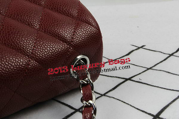 Chanel Classic MINI Flap Bag Burgundy Cannage Pattern CF1119 Silver Chanel Classic MINI Flap Bag Burgundy Cannage Pattern CF1119 Silver