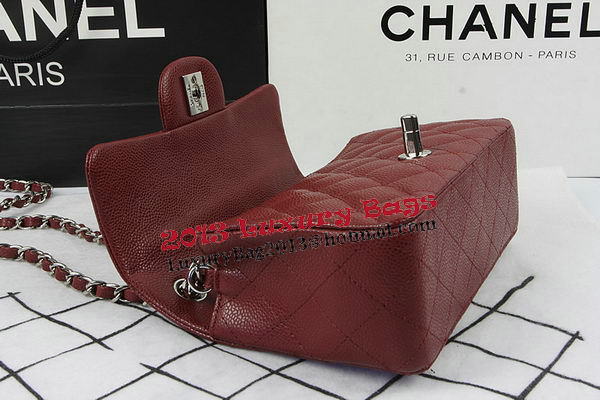 Chanel Classic MINI Flap Bag Burgundy Cannage Pattern CF1119 Silver Chanel Classic MINI Flap Bag Burgundy Cannage Pattern CF1119 Silver