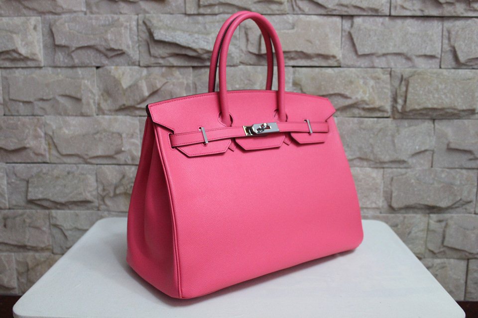 Hermes Birkin 35CM Tote Bag Rose Clemence Leather H6089 Gold/Silver Hermes Birkin 35CM Tote Bag Rose Clemence Leather H6089 Gold/Silver