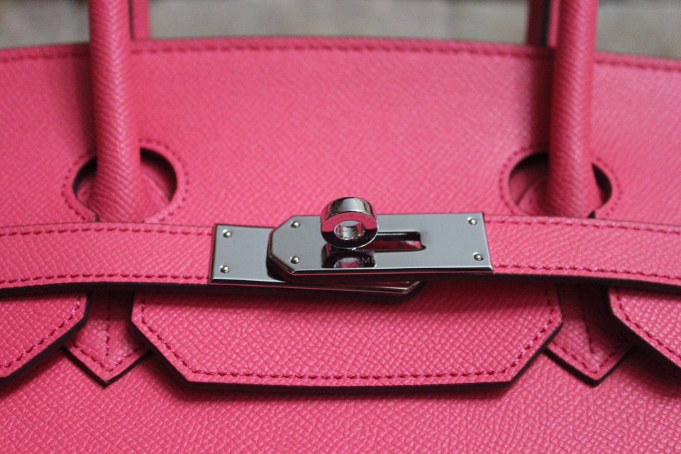 Hermes Birkin 35CM Tote Bag Rose Clemence Leather H6089 Gold/Silver Hermes Birkin 35CM Tote Bag Rose Clemence Leather H6089 Gold/Silver