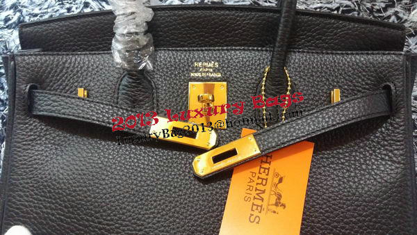 Hermes Birkin 30CM Tote Bags Litchi Leather H30LI Black