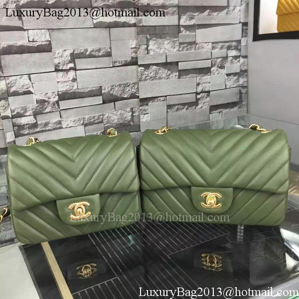 Chanel mini Classic Flap Bag Green Original Sheepskin Chevron Leather CHA5500 Gold Chanel mini Classic Flap Bag Green Original Sheepskin Chevron Leather CHA5500 Gold