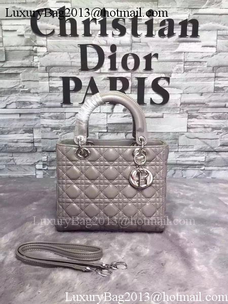 Dior Small Lady Dior Bag Sheepskin Leather CD6322 Grey Dior Small Lady Dior Bag Sheepskin Leather CD6322 Grey