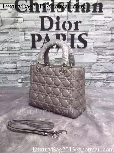 Dior Small Lady Dior Bag Sheepskin Leather CD6322 Grey Dior Small Lady Dior Bag Sheepskin Leather CD6322 Grey