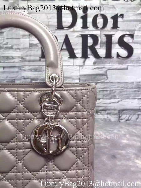 Dior Small Lady Dior Bag Sheepskin Leather CD6322 Grey Dior Small Lady Dior Bag Sheepskin Leather CD6322 Grey