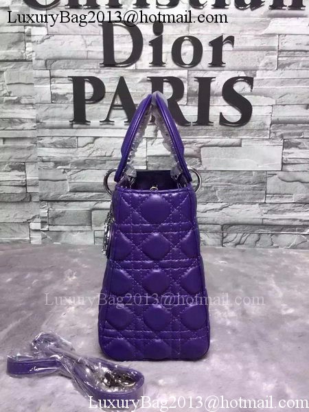 Dior Small Lady Dior Bag Sheepskin Leather CD6322 Violet Dior Small Lady Dior Bag Sheepskin Leather CD6322 Violet