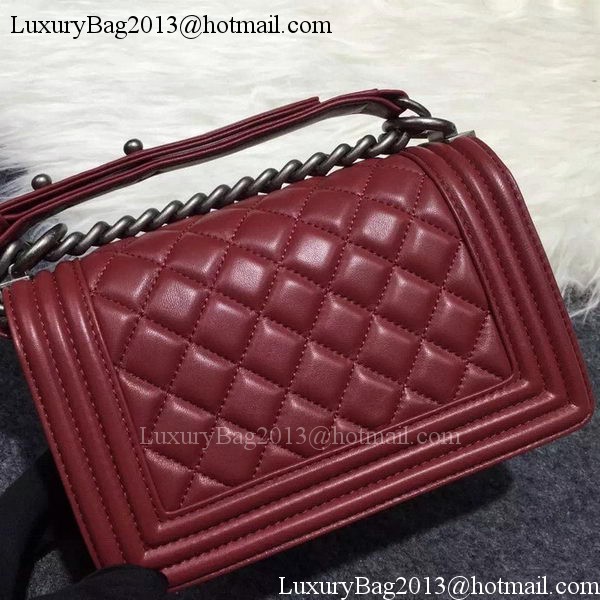 Chanel Boy Flap Shoulder Bag Burgundy Original Sheepskin Leather A67085 Silver