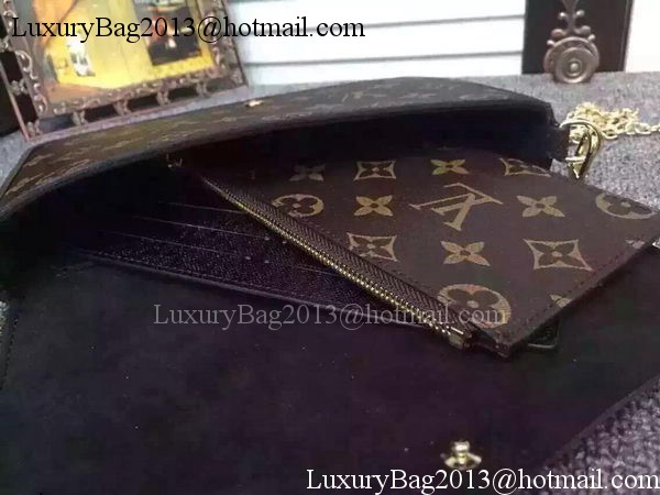 Louis Vuitton Monogram Canvas Felicie Chain Wallet M61276 Black Louis Vuitton Monogram Canvas Felicie Chain Wallet M61276 Black