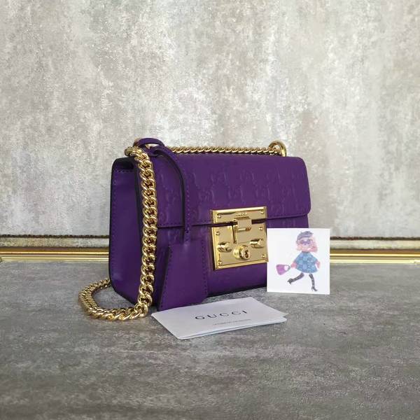 Gucci Padlock Gucci Signature Mini Shoulder Bag 409487A Purple Gucci Padlock Gucci Signature Mini Shoulder Bag 409487A Purple