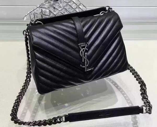 YSL Classic Monogramme Flap Bag Calfskin Leather Y22369 Black