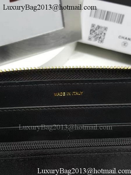 Chanel Original Sheepskin Leather Zippy Wallet A32256 Black Chanel Original Sheepskin Leather Zippy Wallet A32256 Black