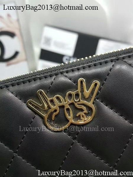 Chanel Original Sheepskin Leather Zippy Wallet A32256 Black Chanel Original Sheepskin Leather Zippy Wallet A32256 Black