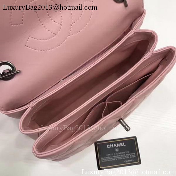 Chanel Classic Top Handle Bag Pink Sheepskin Leather A92991 Silver Chanel Classic Top Handle Bag Pink Sheepskin Leather A92991 Silver