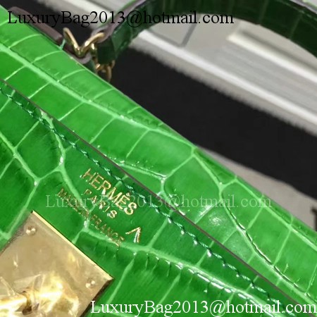 Hermes Kelly 28cm Shoulder Bag Croco Leather K28 Green Hermes Kelly 28cm Shoulder Bag Croco Leather K28 Green