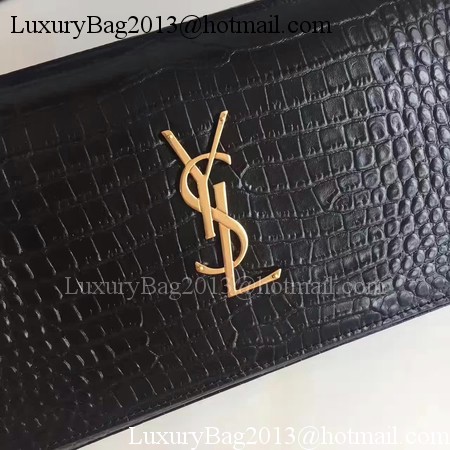 Saint Laurent mini Croco Leather Cross-body Shoulder Bag 360458 Black Saint Laurent mini Croco Leather Cross-body Shoulder Bag 360458 Black