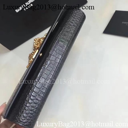 Saint Laurent mini Croco Leather Cross-body Shoulder Bag 360458 Black Saint Laurent mini Croco Leather Cross-body Shoulder Bag 360458 Black