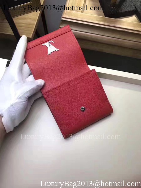 Louis Vuitton Calf Leather LOCKME II COMPACT WALLET M64309 Red Louis Vuitton Calf Leather LOCKME II COMPACT WALLET M64309 Red